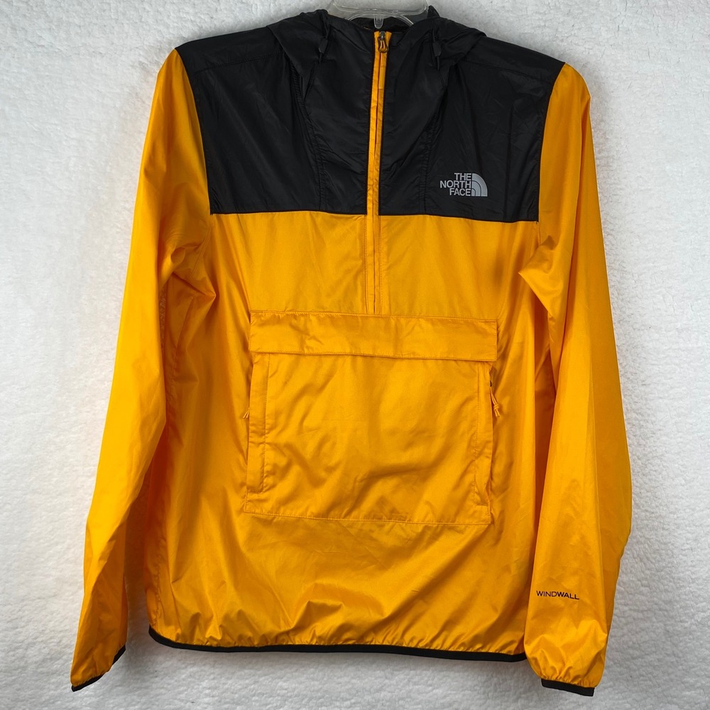 The North Face Mens Fanorak WindWall Anorak Jacket Yellow Black NF0A3FZL Small